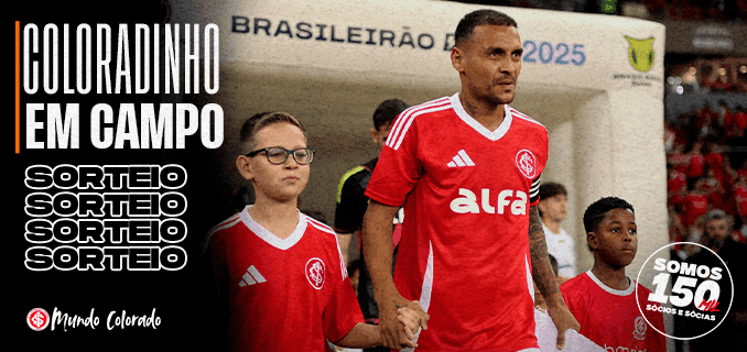 Cinco sócios(as) coloradinhos(as) serão sorteados(as) para entrar em campo no du...